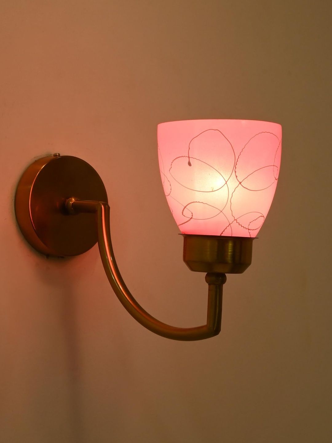 1ST TIME Pink & White Printed Glass Traditional Cylinder Wall Lamps Wall Lamps-picture-19