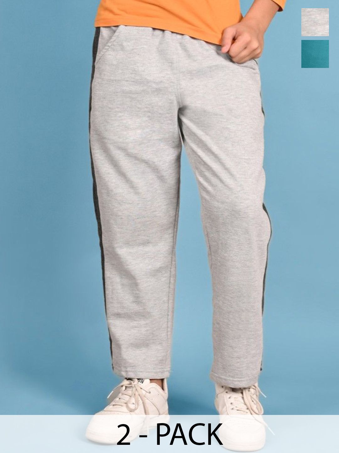BAESD Boys Pack Of 2 Colourblocked Mid-Rise Track Pants-picture-55