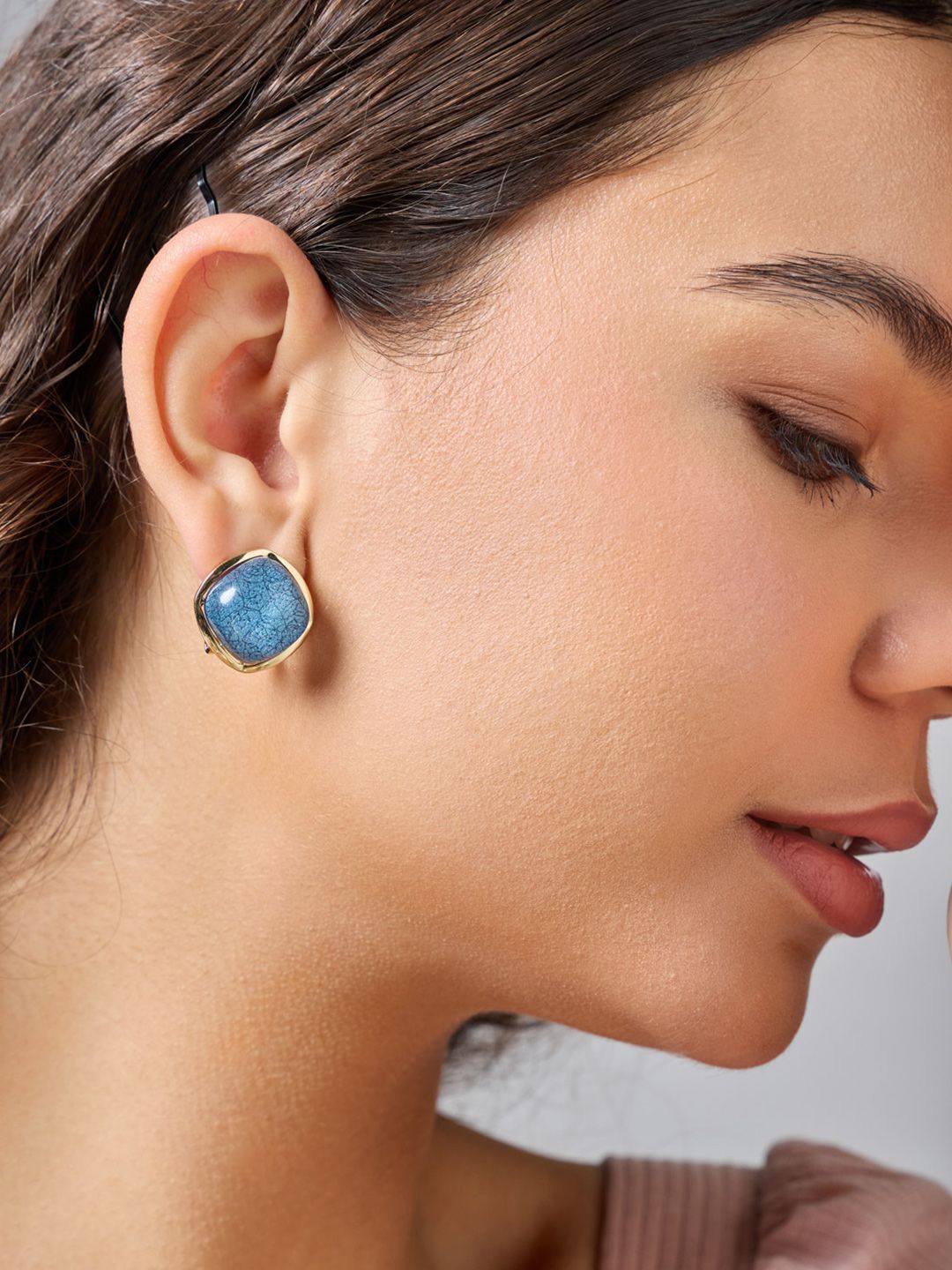 Kushal's Fashion Jewellery Gold-Plated Diamond Shaped Artificial Stones Studs Earrings-picture-23