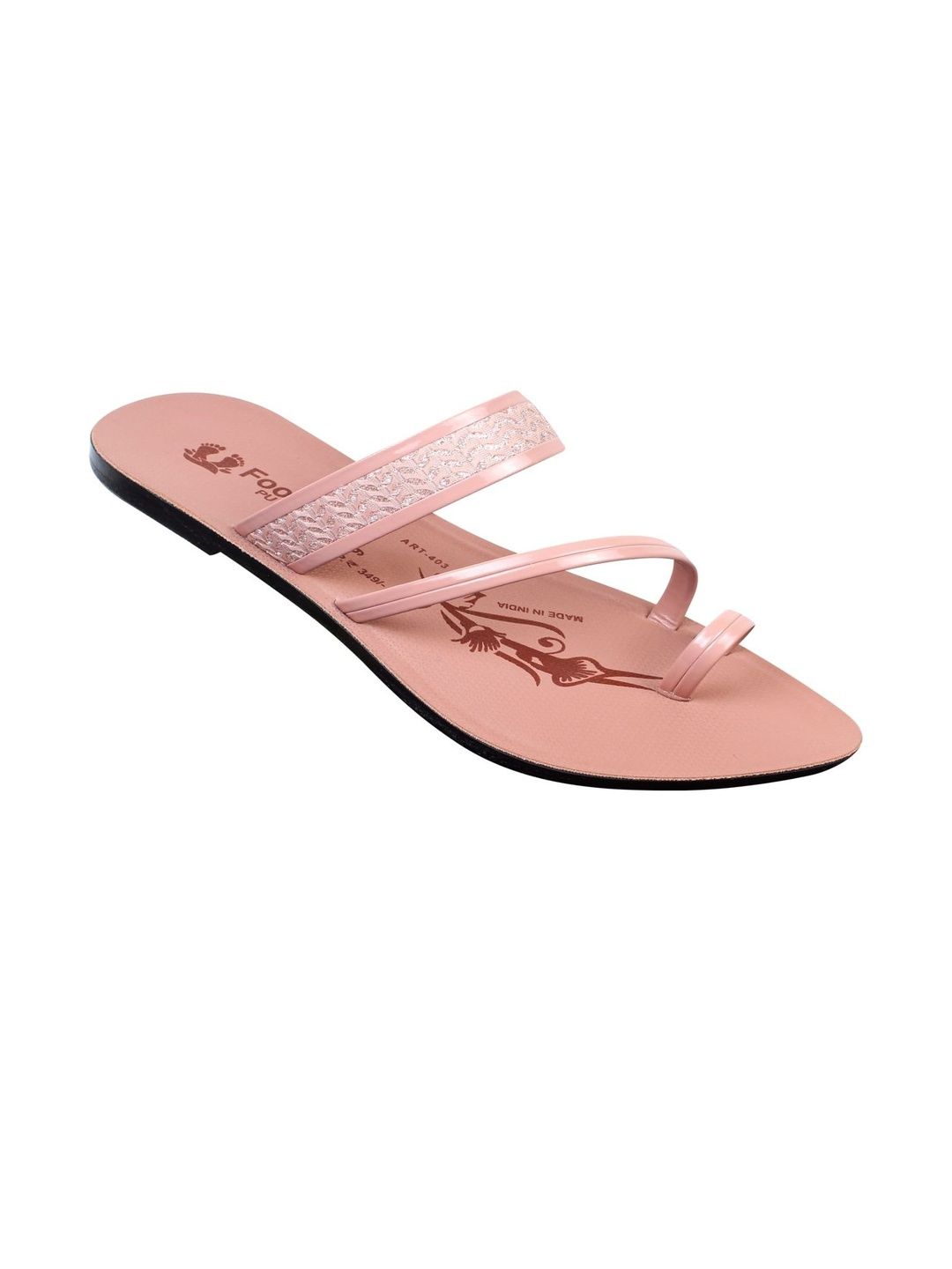 FOOT CARE Women Peach Embellished One Toe Flats-image-24