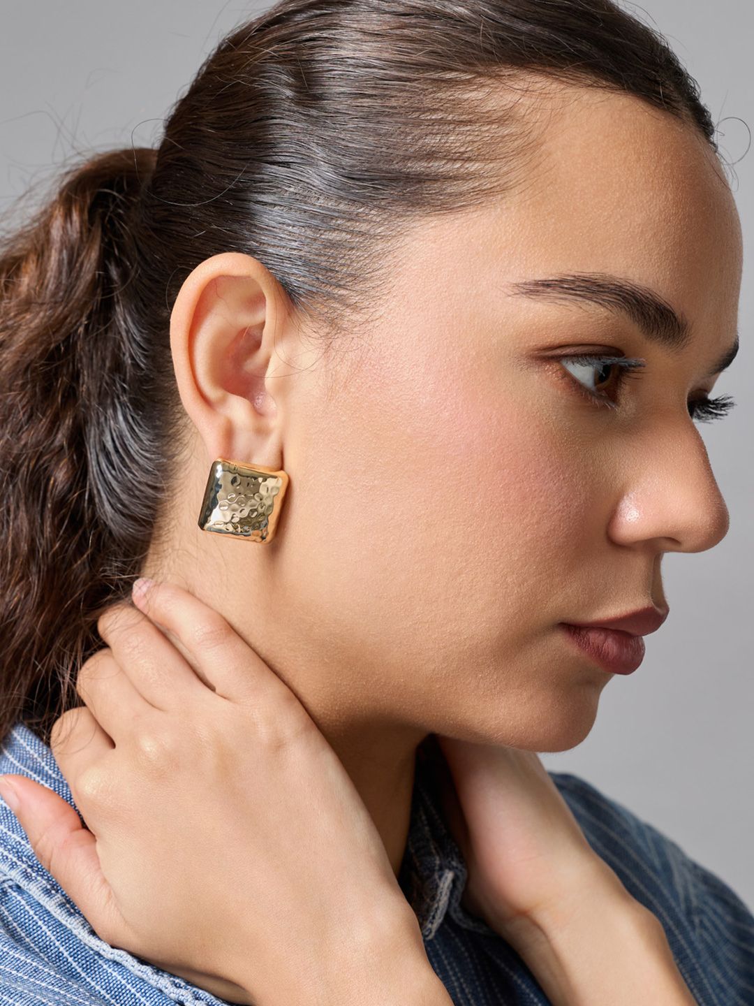 Kushal's Fashion Jewellery Gold-Plated Zircon Studded Classic Studs-picture-15