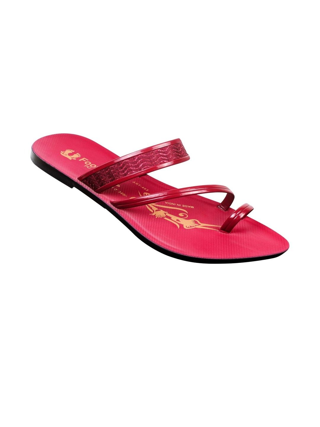 FOOT CARE Women Maroon PU Solid One Toe Flats-picture-31