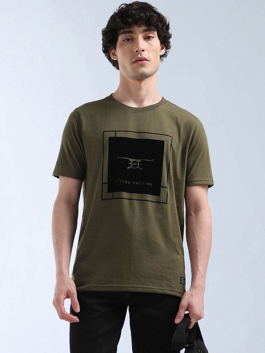 Flying Machine Men Graphic Printed Round Neck Pure Cotton T-shirt-picture-10