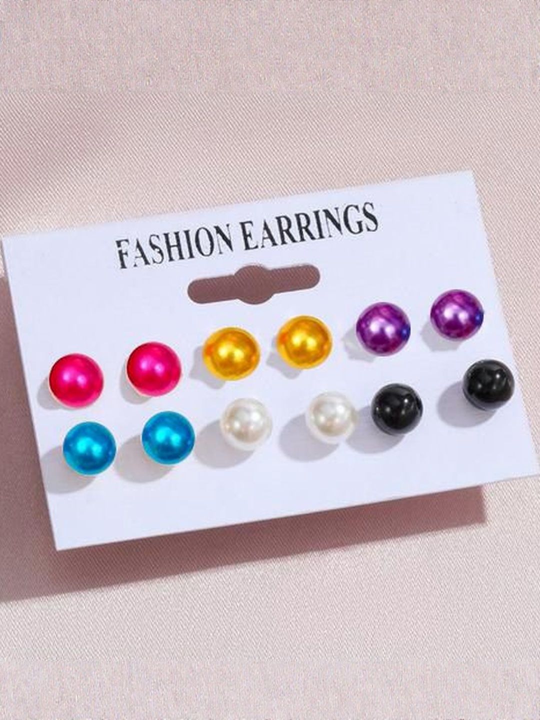 Shivarth Set of 6 & Multi Plastic Artificial Beads Earrings-picture-35