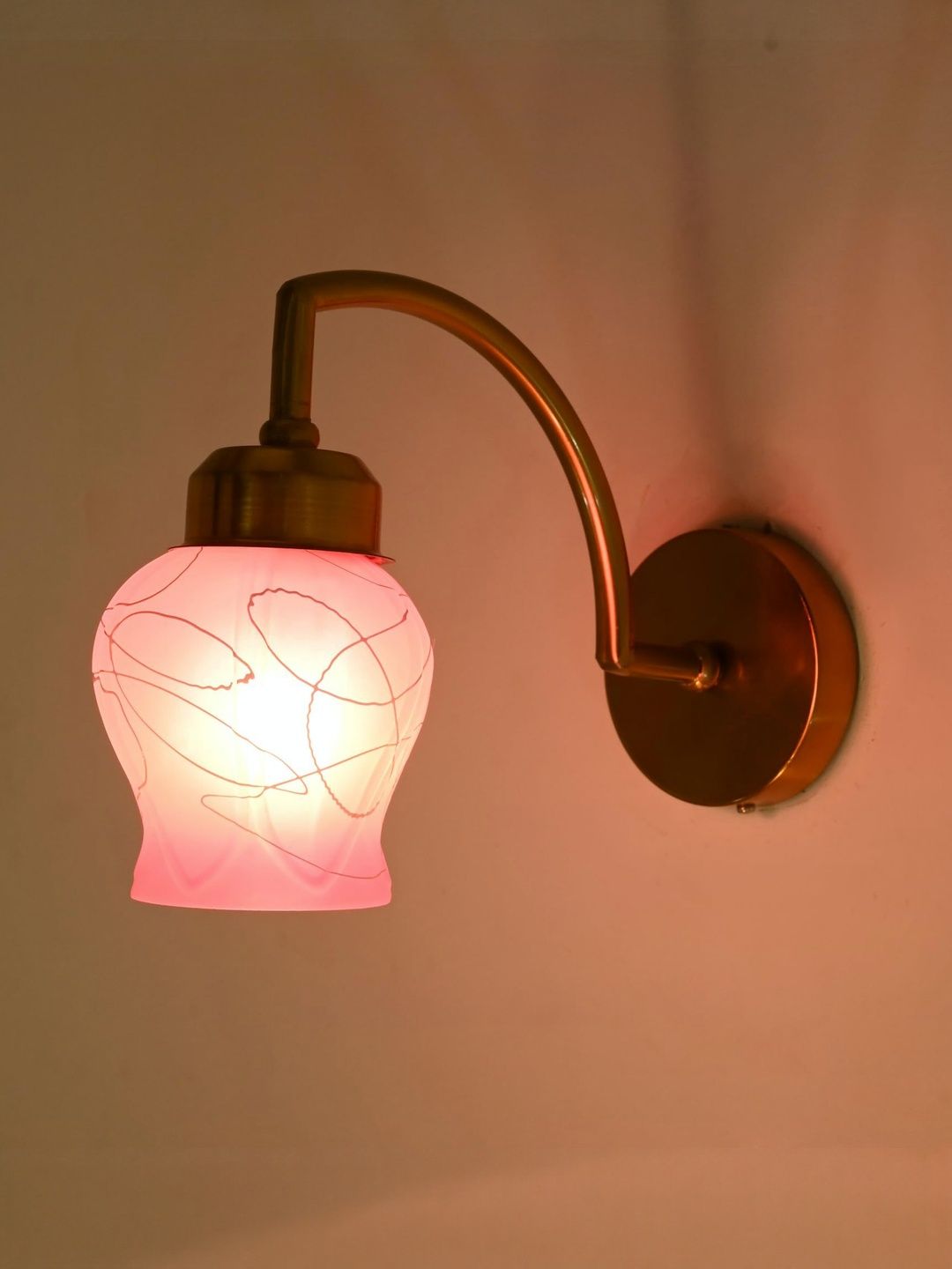 1ST TIME Pink & White Printed Glass Traditional Cylinder Wall Lamps Wall Lamps-picture-16