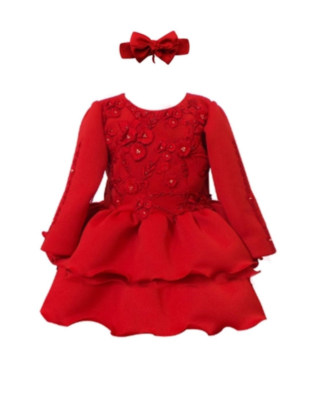 Divalicious Girls Round Neck Embroidered Fit & Flare Dress-image-26