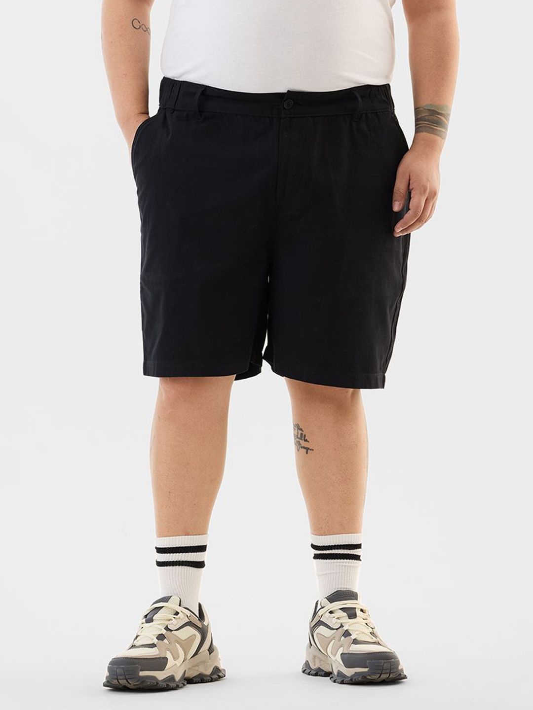 Snitch Men Mid-Rise Regular Fit Plus Size Cotton Regular Shorts-picture-13