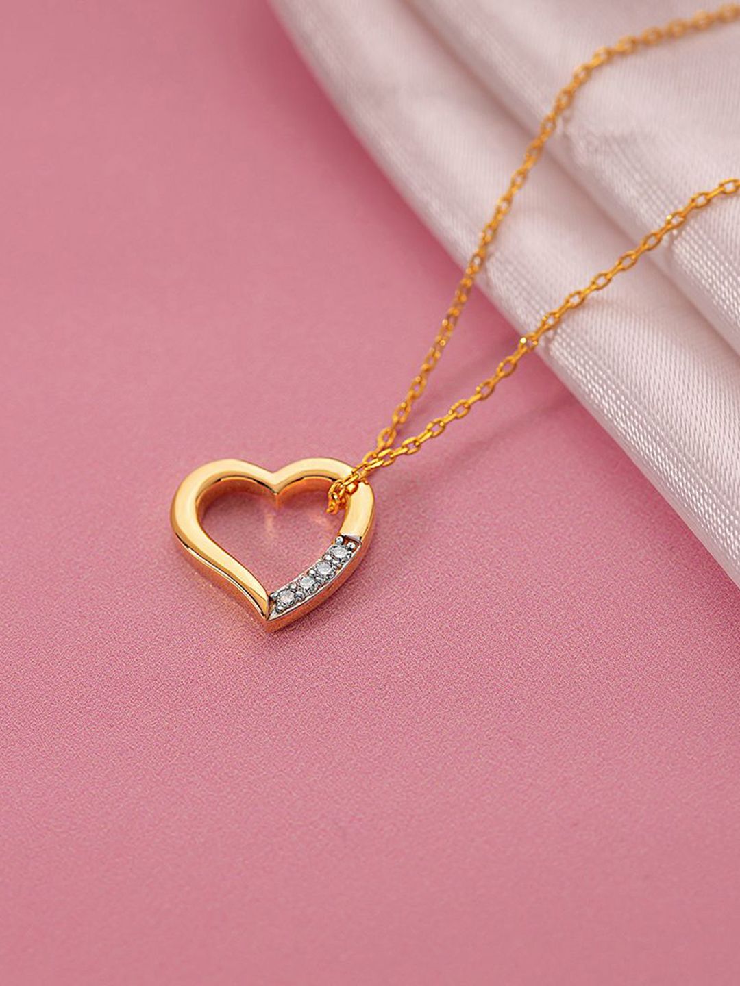 Studio Voylla 925 Sterling Silver Heart Pendant With 0.06 Carat Lab-Grown Diamond - 3.04 g-image-21
