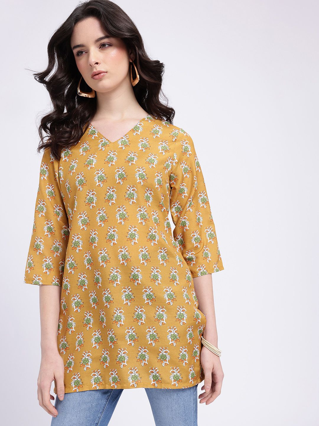 Anouk Rustic Floral Printed V-Neck Kurti-picture-35