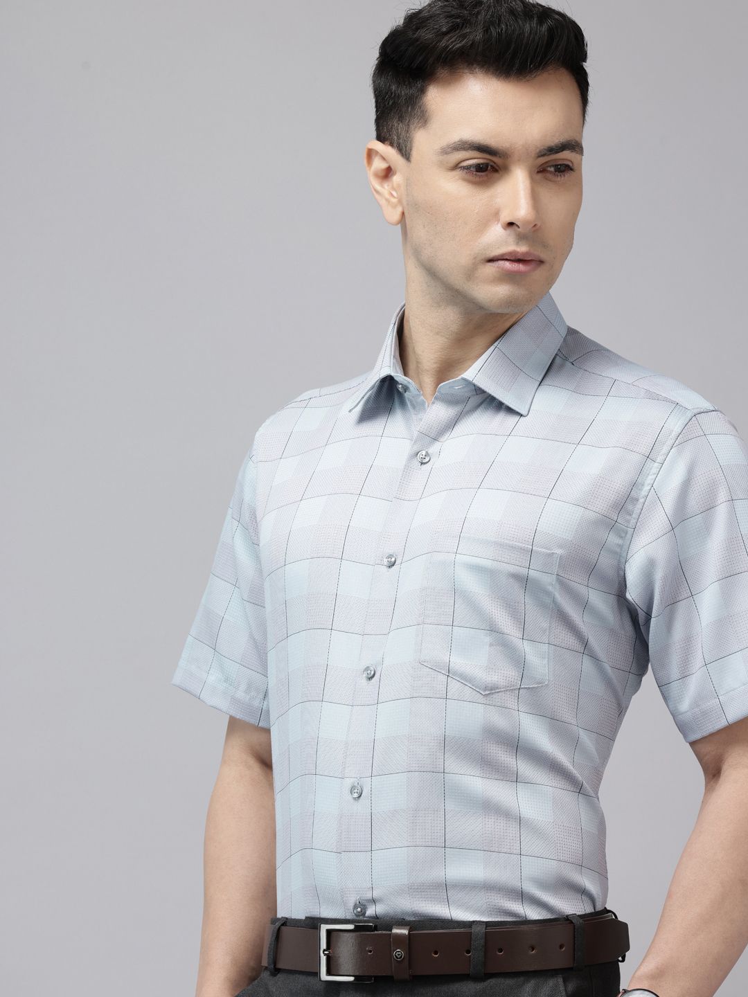 Van Heusen Custom Fit Checked Pure Cotton Formal Shirt-picture-33