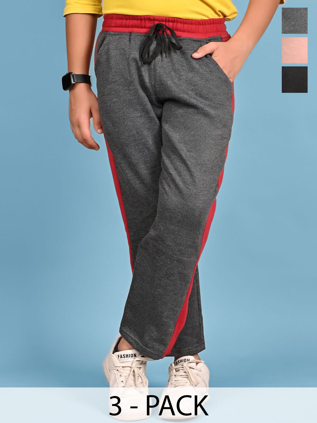 BAESD Boys Pack of 3 Striped Regular Fit Track Pants-picture-41