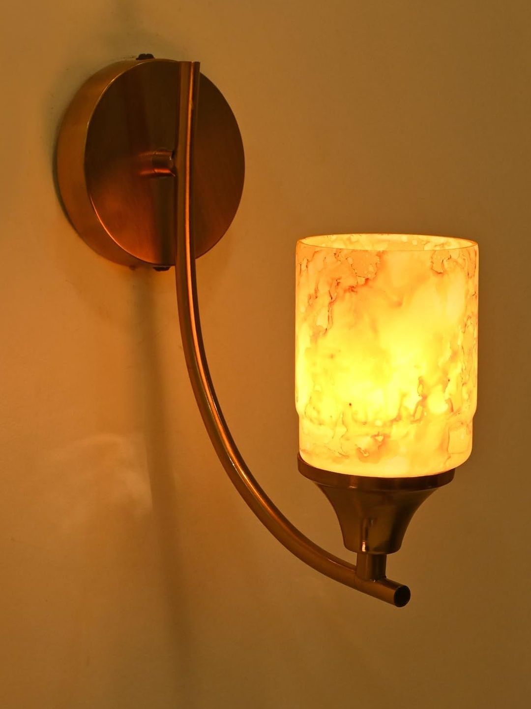 1ST TIME Yellow Printed Glass Cylinder Shaped Wall Lamp-image-15