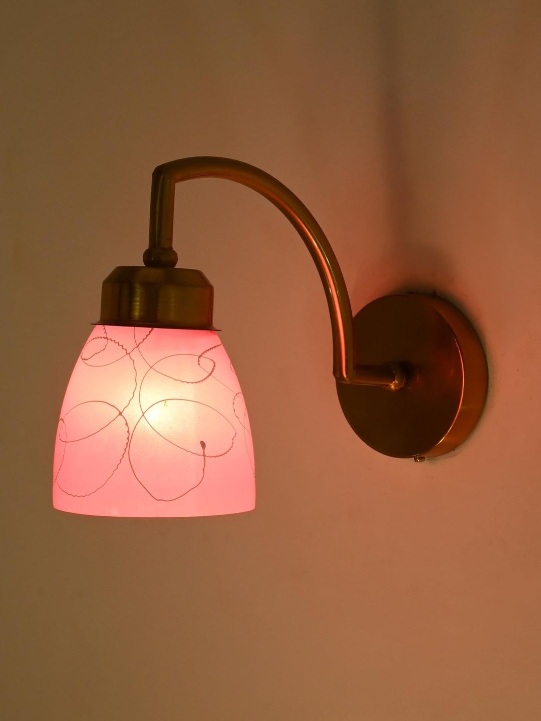 1ST TIME Pink & White Printed Glass Traditional Cylinder Wall Lamps Wall Lamps-picture-15