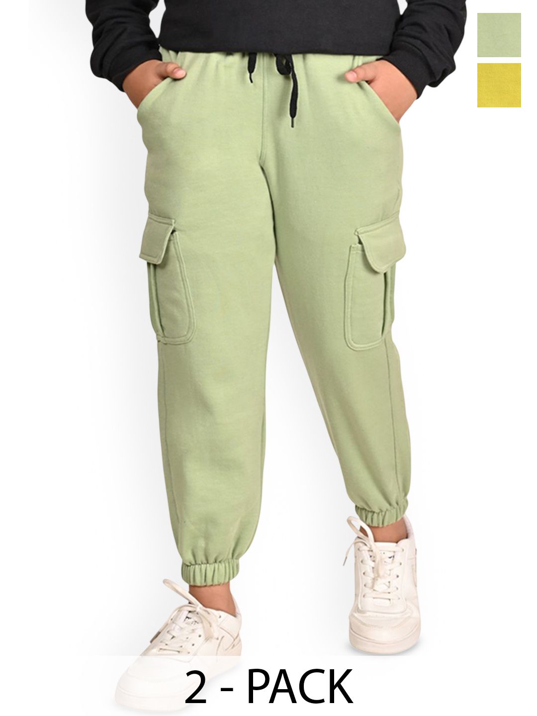 BAESD Girls Pack Of 2 Mid Rise Cargos Track Pants-picture-42