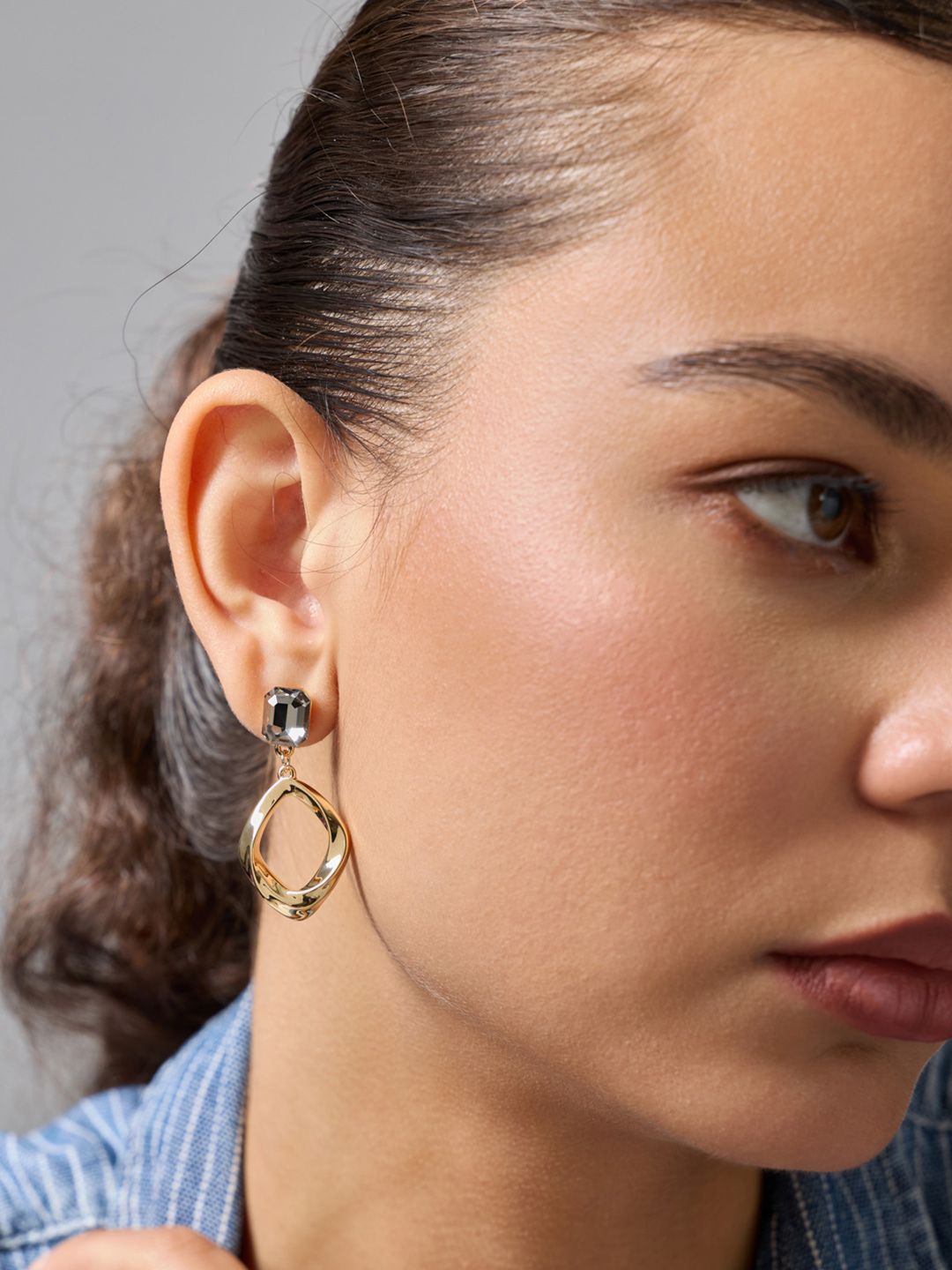 Kushal's Fashion Jewellery Gold-Plated Zircon Studded Classic Drop Earrings-picture-33