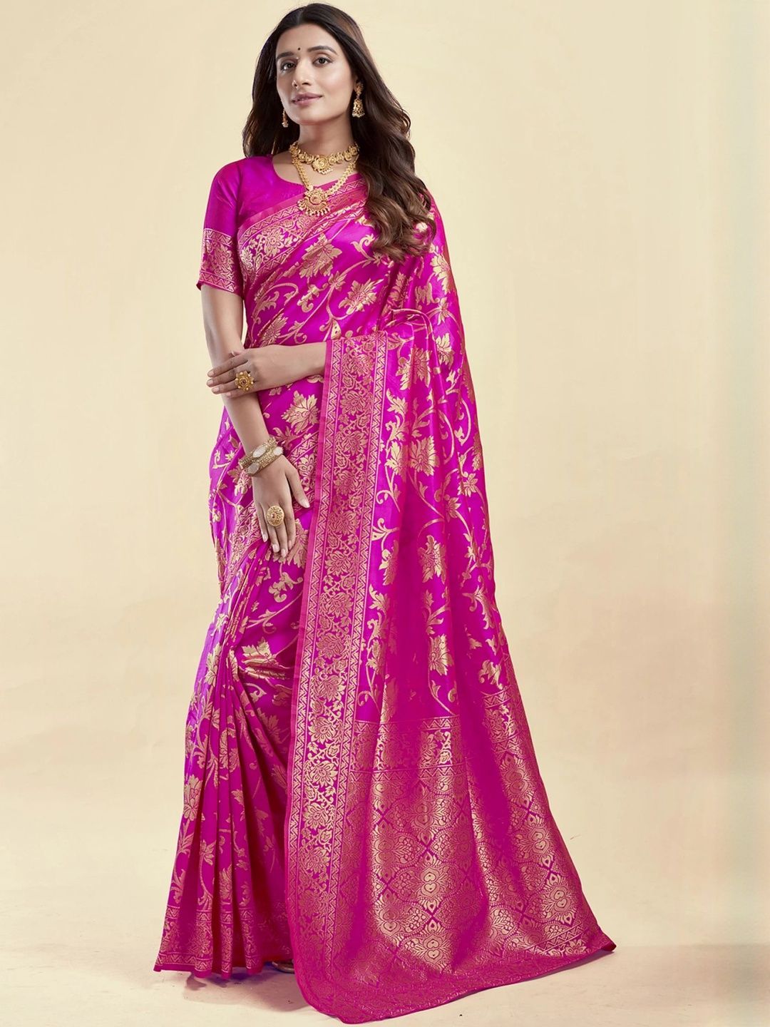 Aagrahi fashion Woven Design Ethnic Motifs Zari Banarasi Saree-picture-31