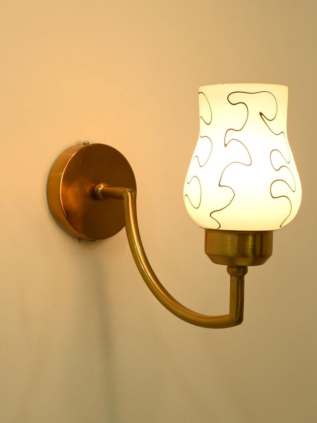 1ST TIME White & Black Printed Glass Traditional Cylinder Wall Lamps Wall Lamps-picture-15