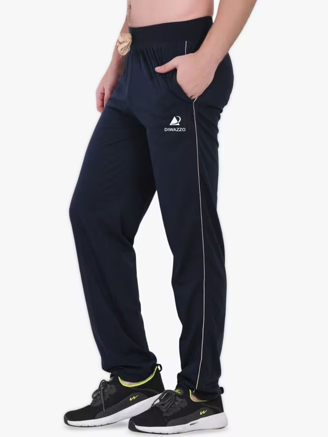 Diwazzo Mid-Rise Cotton Track Pants-image-9
