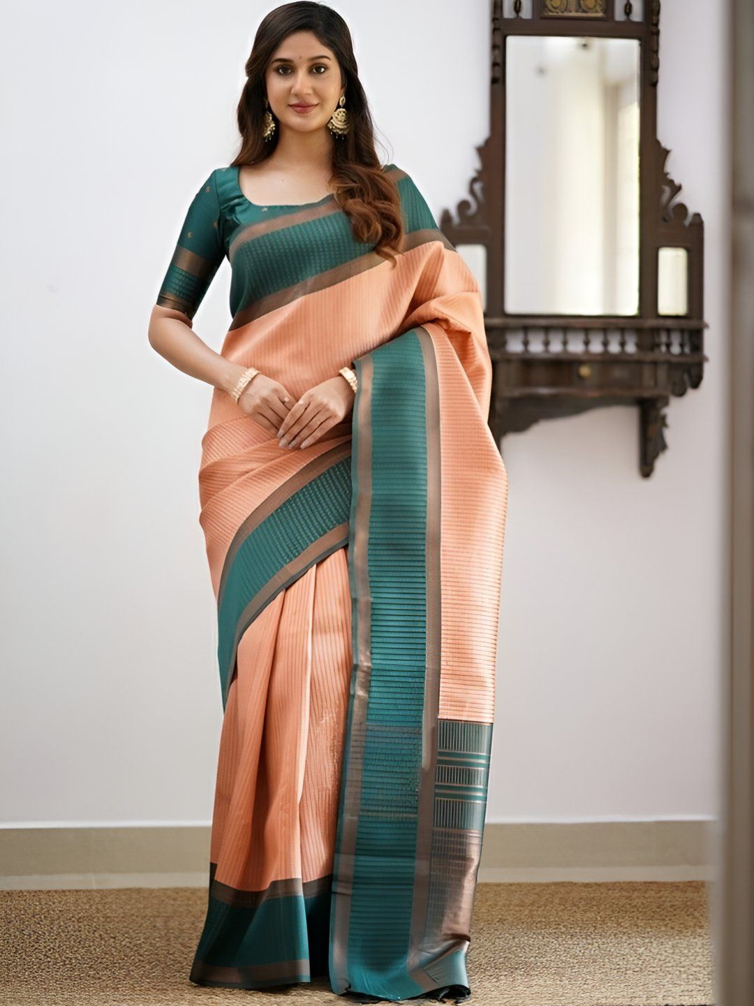 SWEETPEL Woven Design Zari Kanjeevaram Saree-picture-21