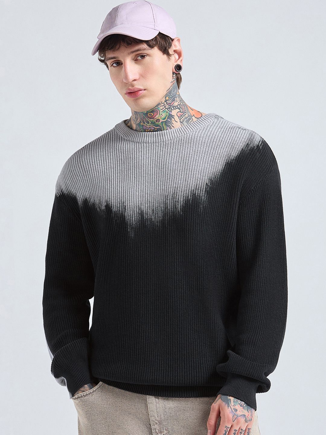 Bewakoof Men Ombre Cotton Oversized Pullover Sweater-picture-49