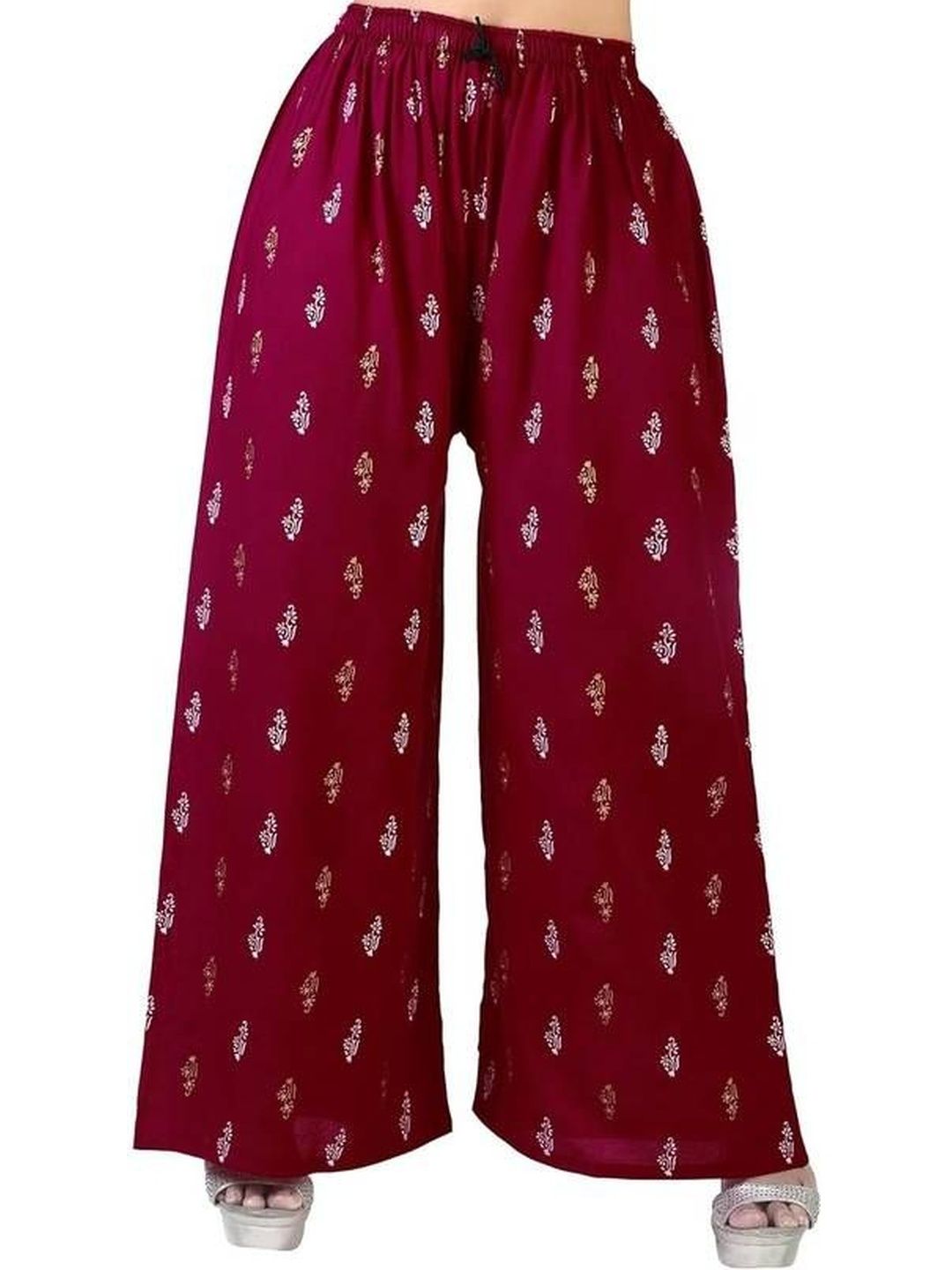 KIROTO Women Maroon Floral Printed Palazzos-picture-24