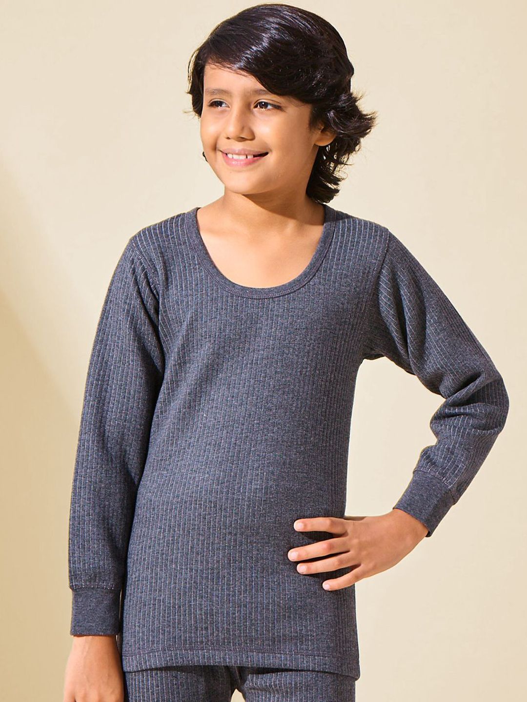 INFERNO Kids Ribbed Cotton Thermal Top-image-32