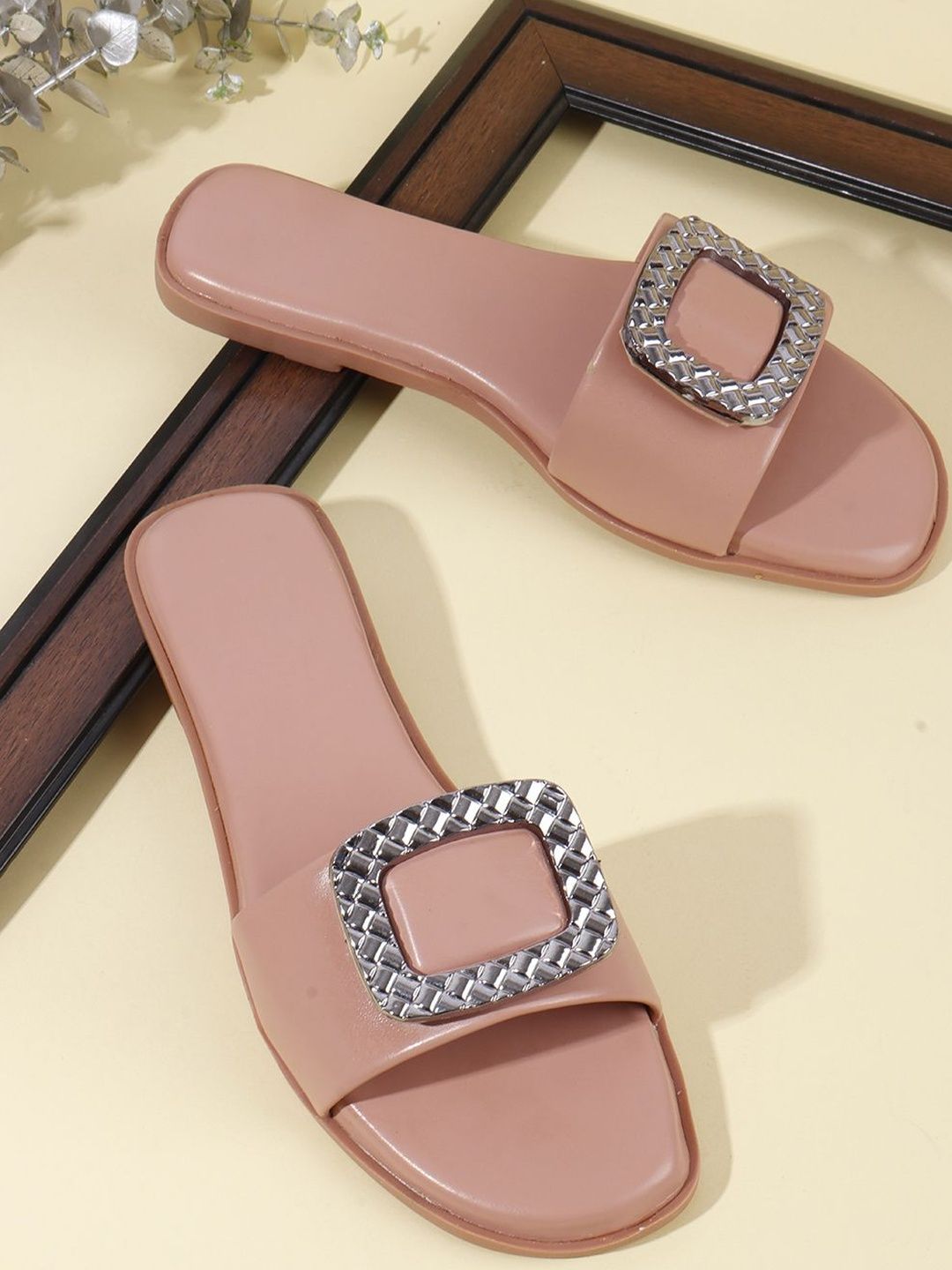 Kook N Keech Women Peach Solid Synthetic Open Toe Flats-picture-34