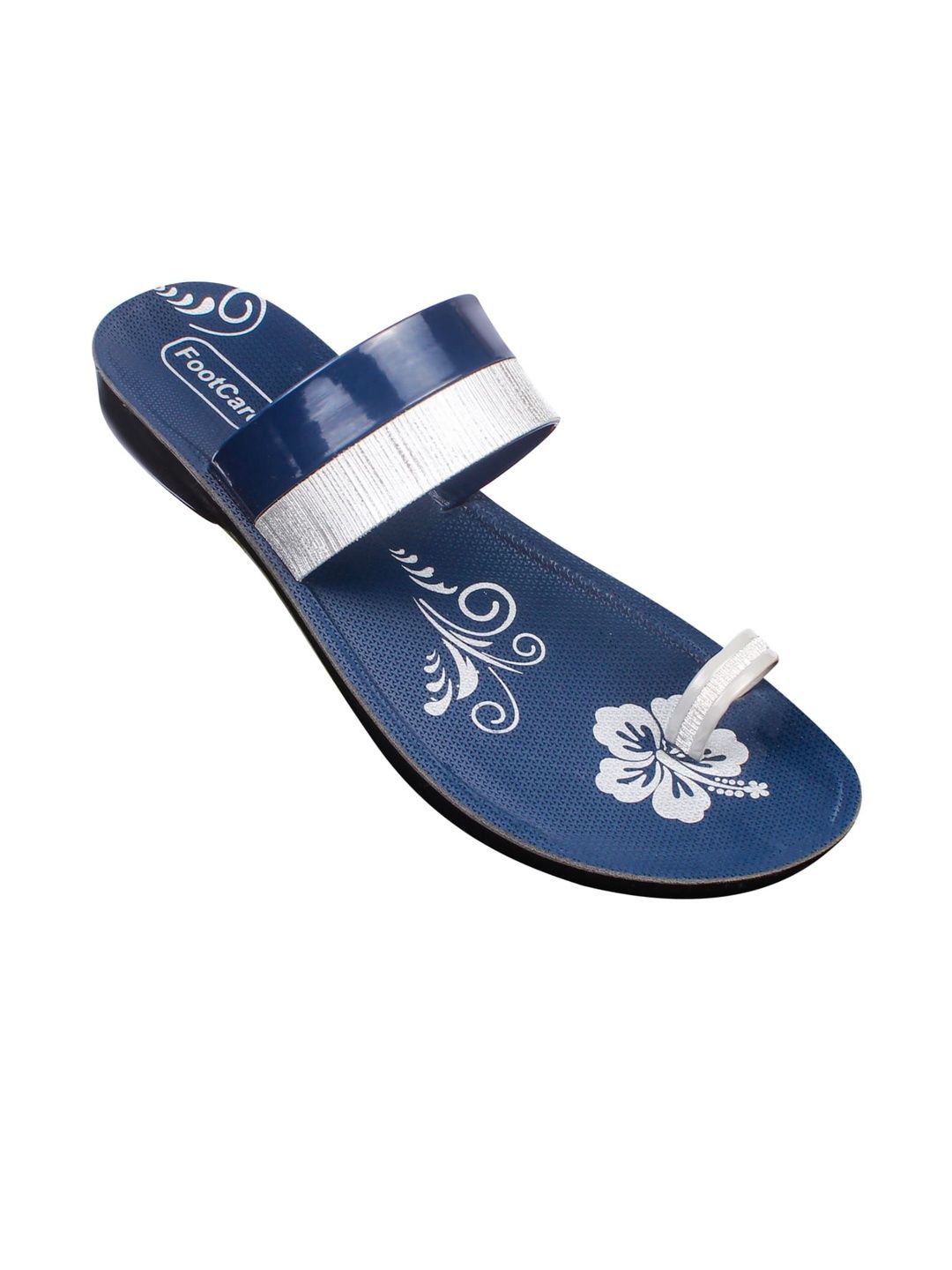 FOOT CARE Women Blue Printed One Toe Flats-image-9