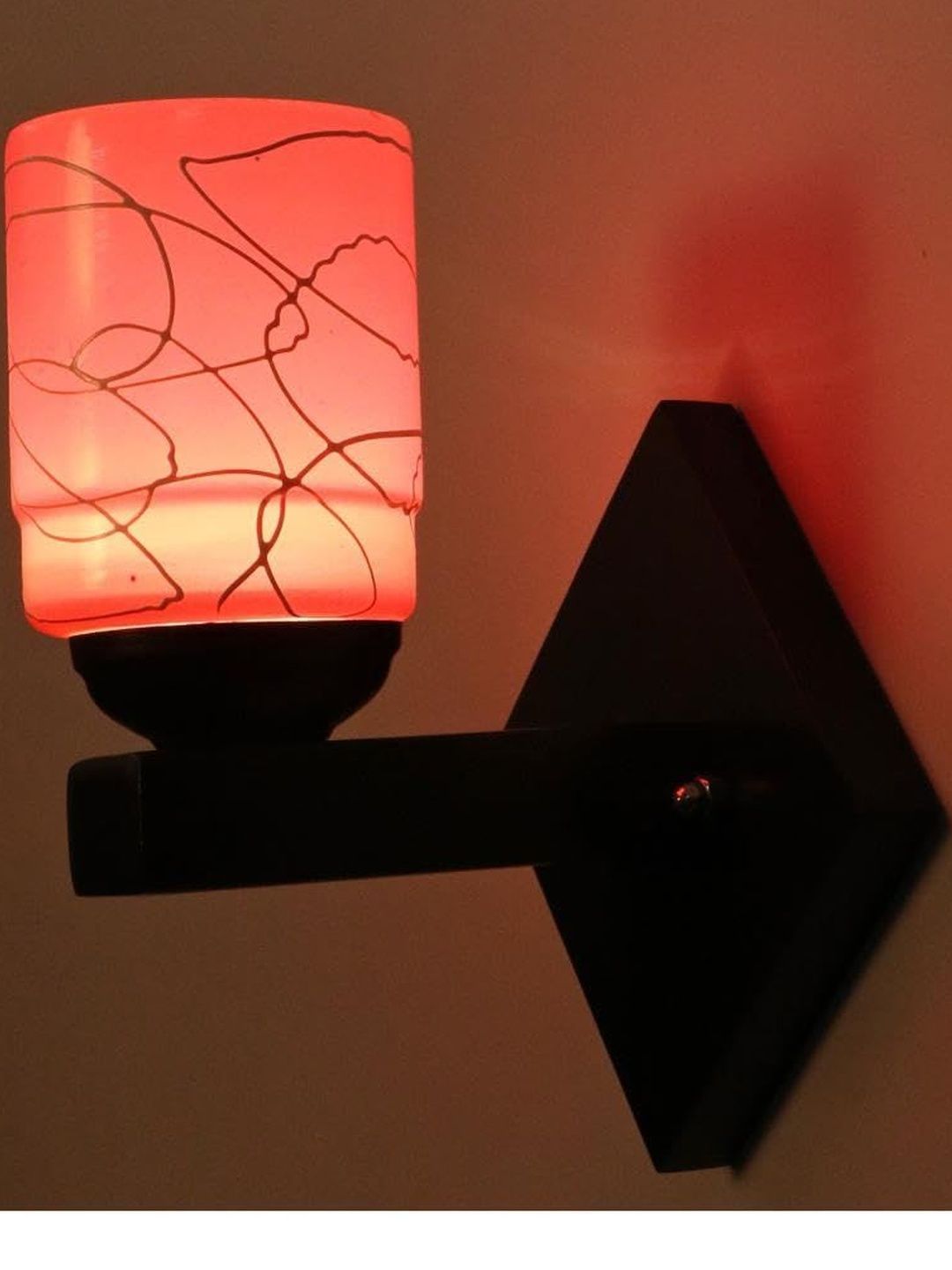 1ST TIME Pink & White Printed Glass Contemporary Cylinder Shaped Wall Lamp-picture-32