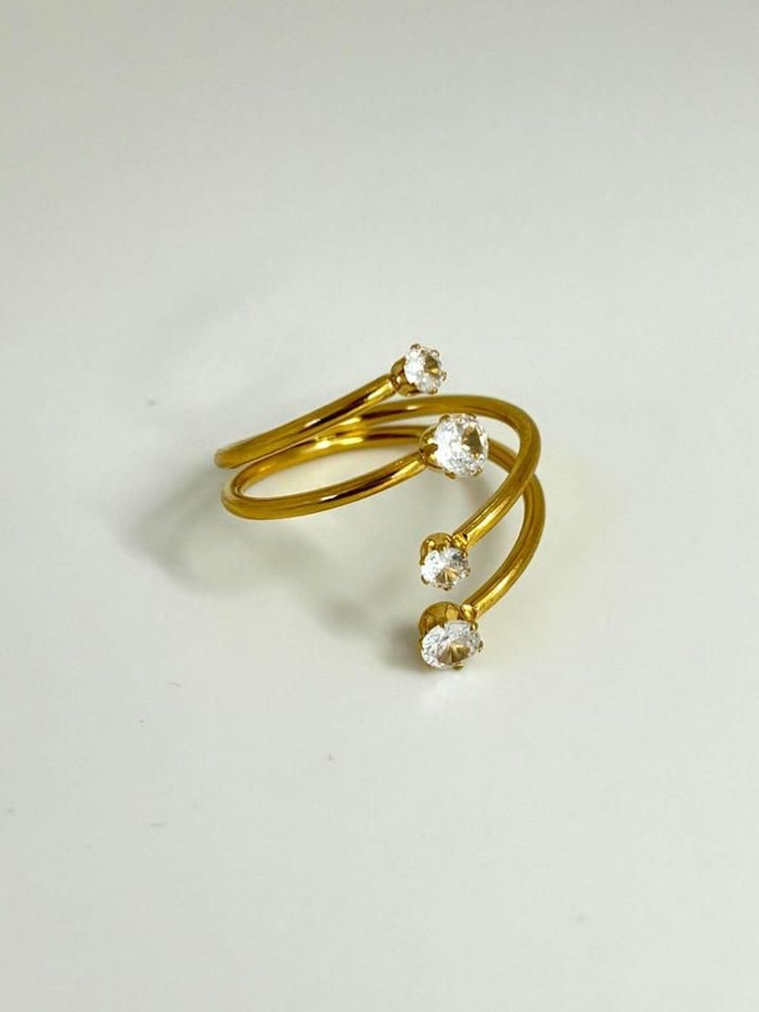 DZOIR Women Alloy Gold -Pleated Finger Ring-picture-32