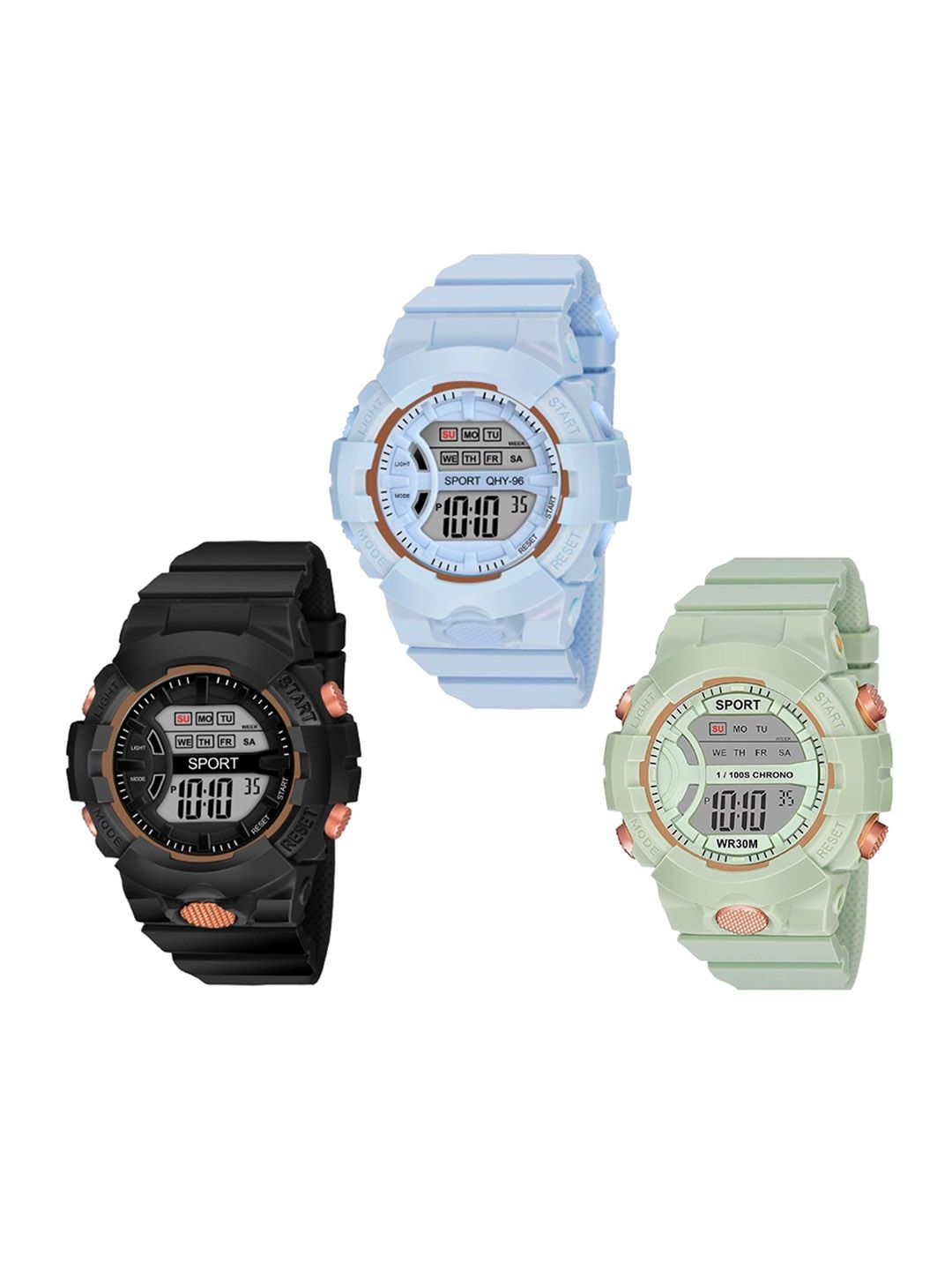 FROZIL Kids Pack Of 3 Dial & Straps Digital Watch DK-B-BL-GR-picture-57