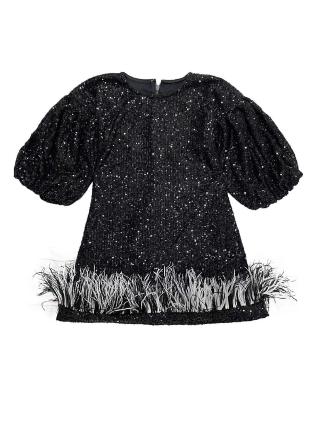 Divalicious Girls Embellished Round Neck Satin Fringed A- Line Knee Length Dress-picture-26