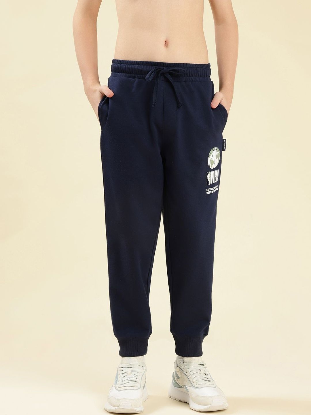 Lil Tomatoes Boys Navy Blue Printed Mid Rise Cotton Jogger-picture-16