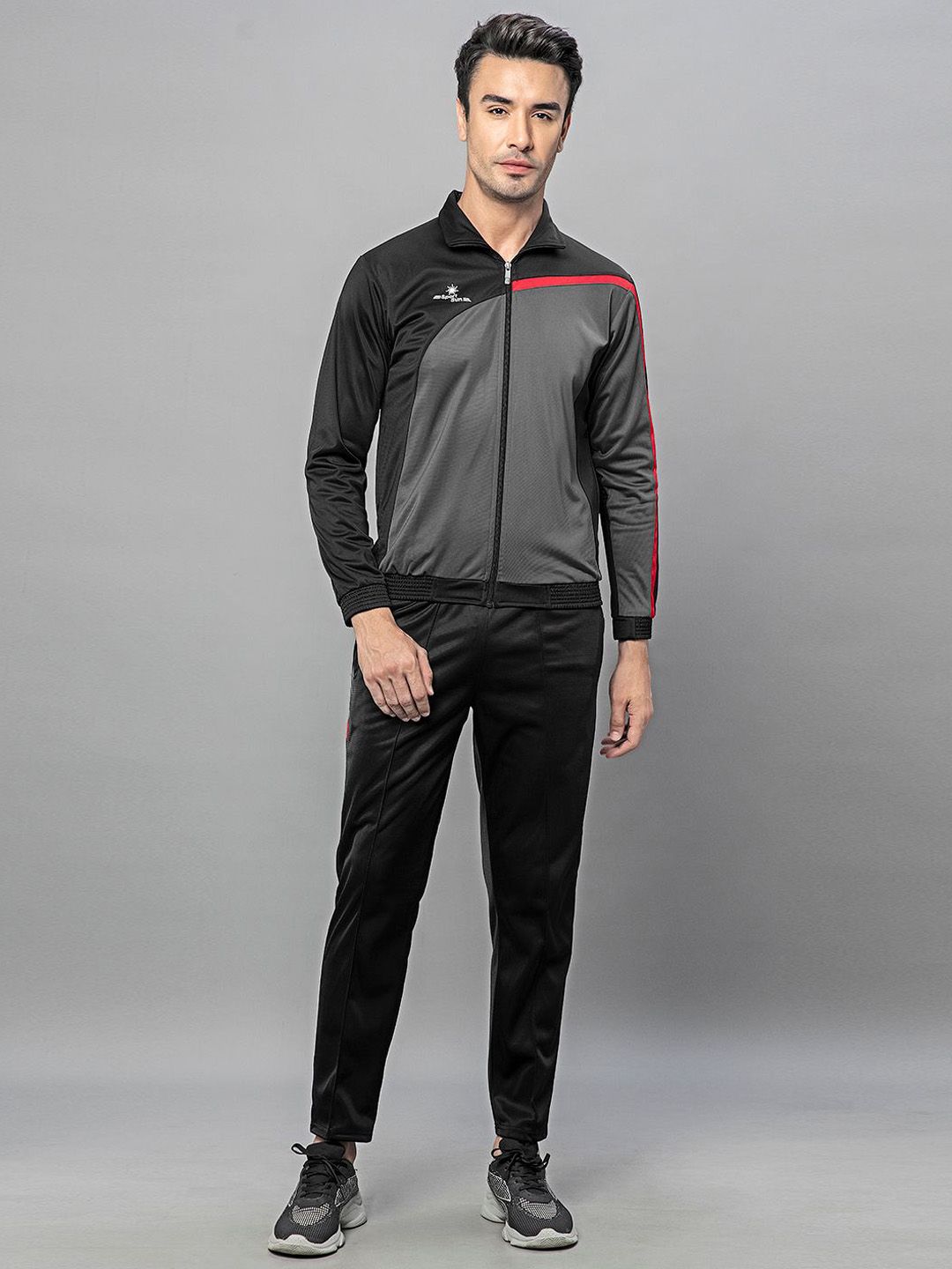 SPORT SUN Colorblocked Mock Collar Zipper Tracksuit-picture-7
