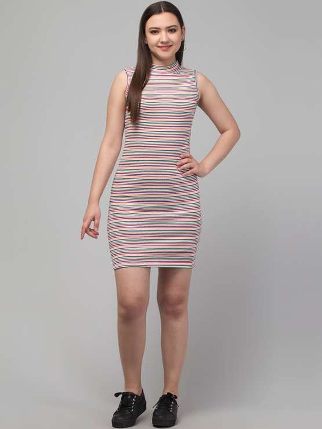 Western Darji Women Striped Bodycon Mini Dress-picture-22
