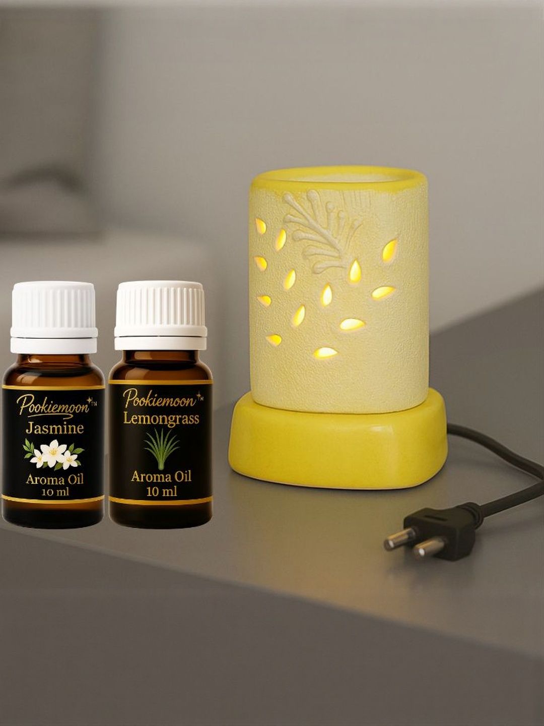 Pookiemoon Yellow Ceramic Electric Aroma Oil Diffuser 10ml-image-24