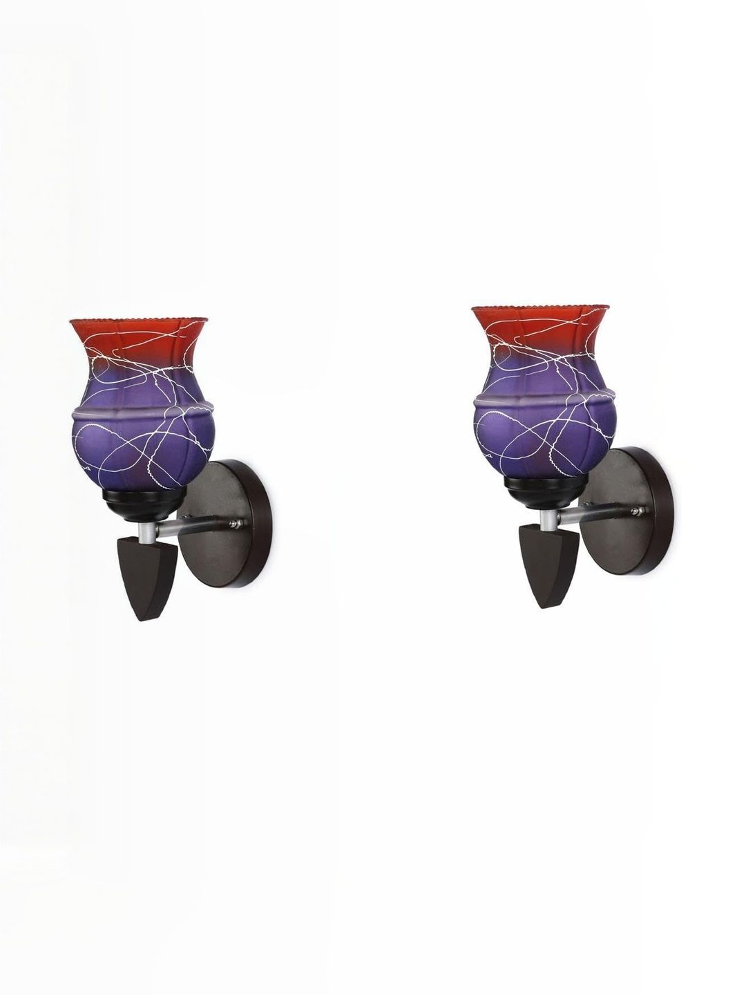 1ST TIME Pink & Blue Set Of 2 Glass Wall Lamp-picture-34