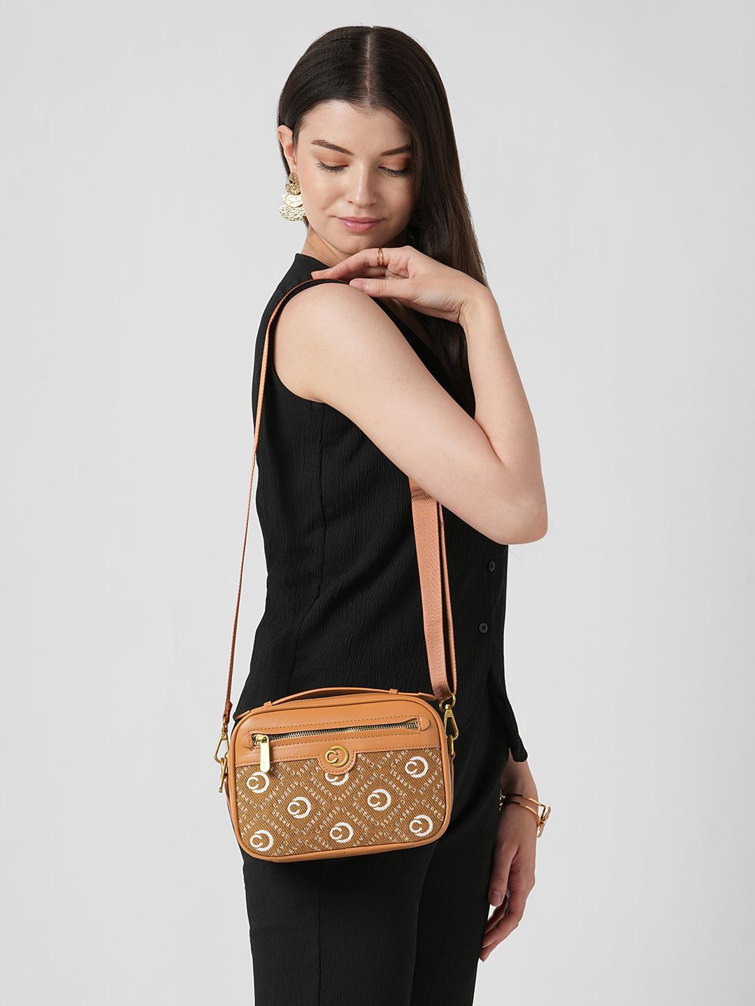 Caprese Printed Structured Sling Bag-picture-54