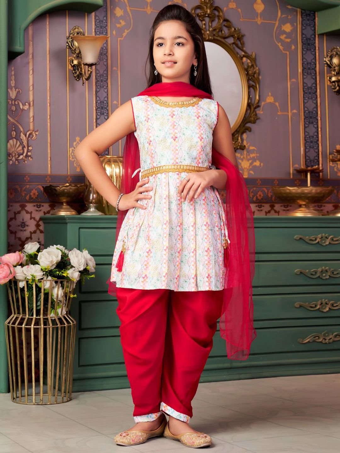 BAESD Girls Printed Regular Kurta with Salwar & With Dupatta-picture-20