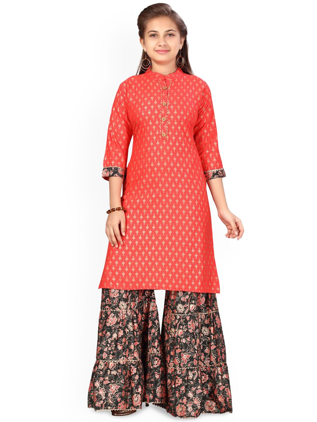 BAESD Girls Pure Cotton Printed Kurta & Sharara Set-picture-31