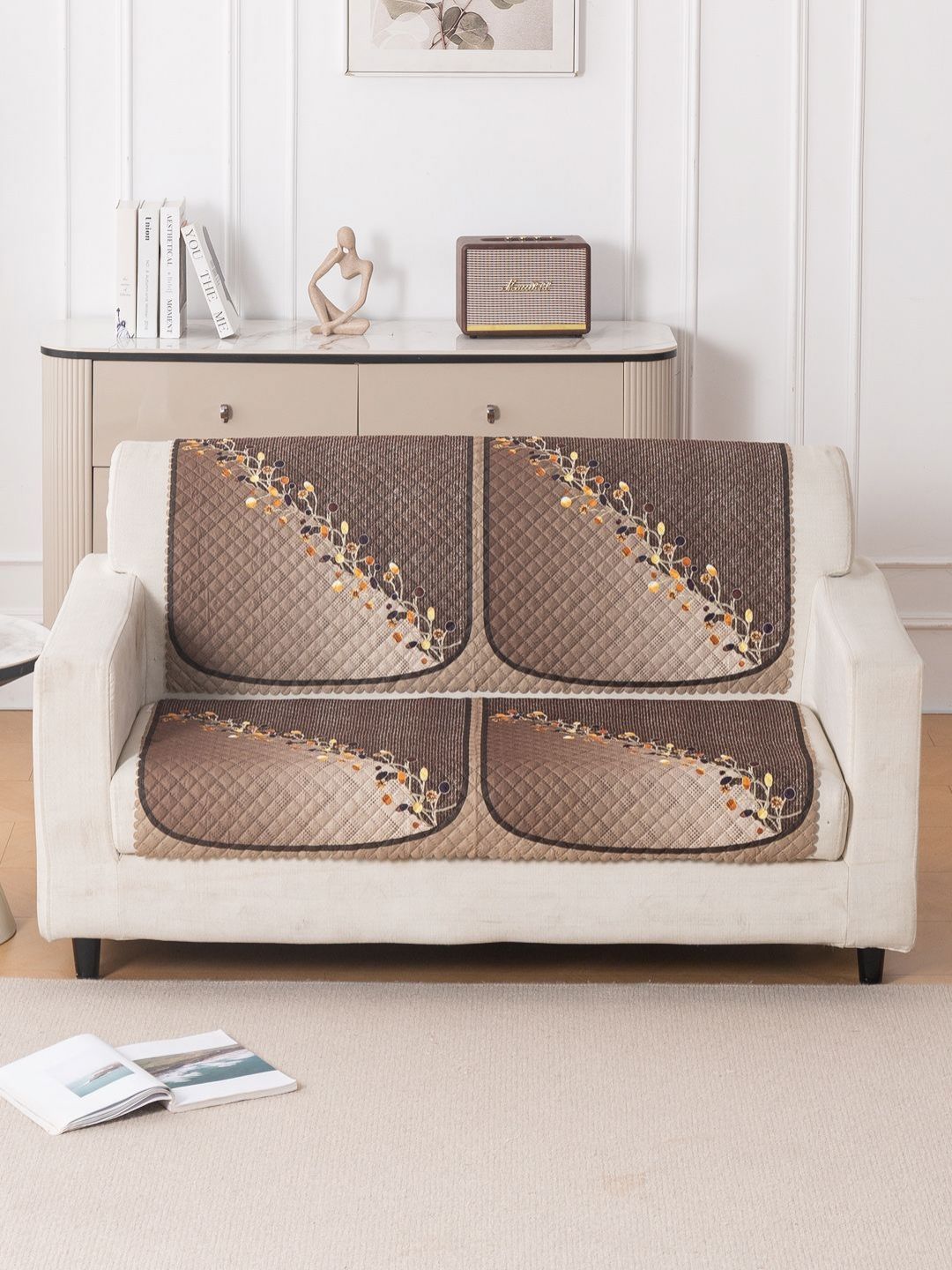 HOKIPO Autumn Drape Polyester 2 Seater Sofa Cover Set for Seat & Back-picture-35