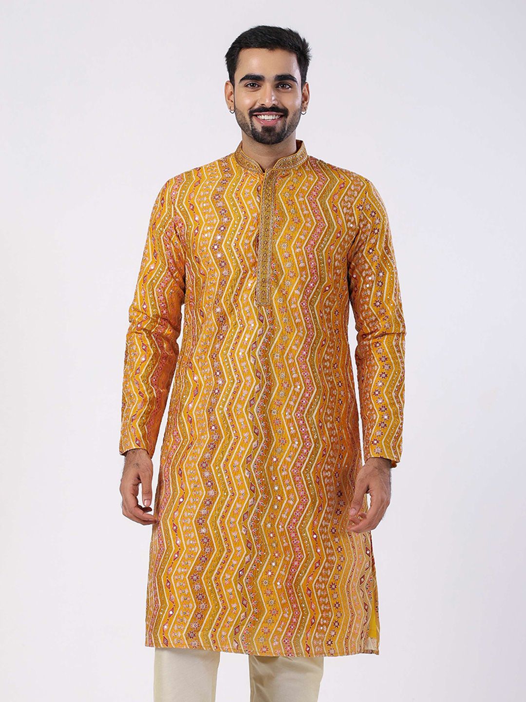 Ethnic India Men Ethnic Motifs Embroidered Kurta-picture-44