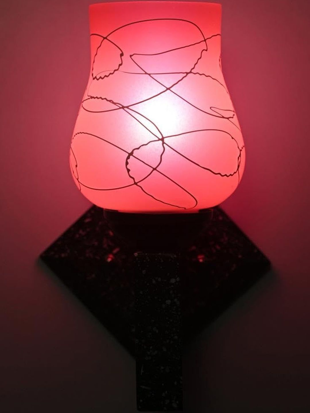 1ST TIME Pink & White Printed Glass Wall Lamp-picture-34