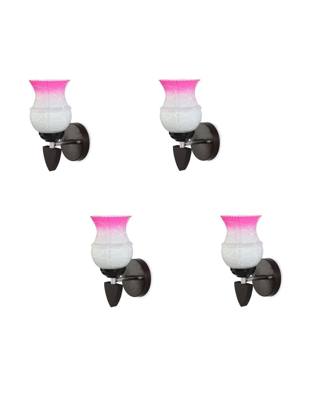 1ST TIME Pink & White Set of 4 Solid Glass Cylinder Wall Lamps Wall Lamps-picture-18
