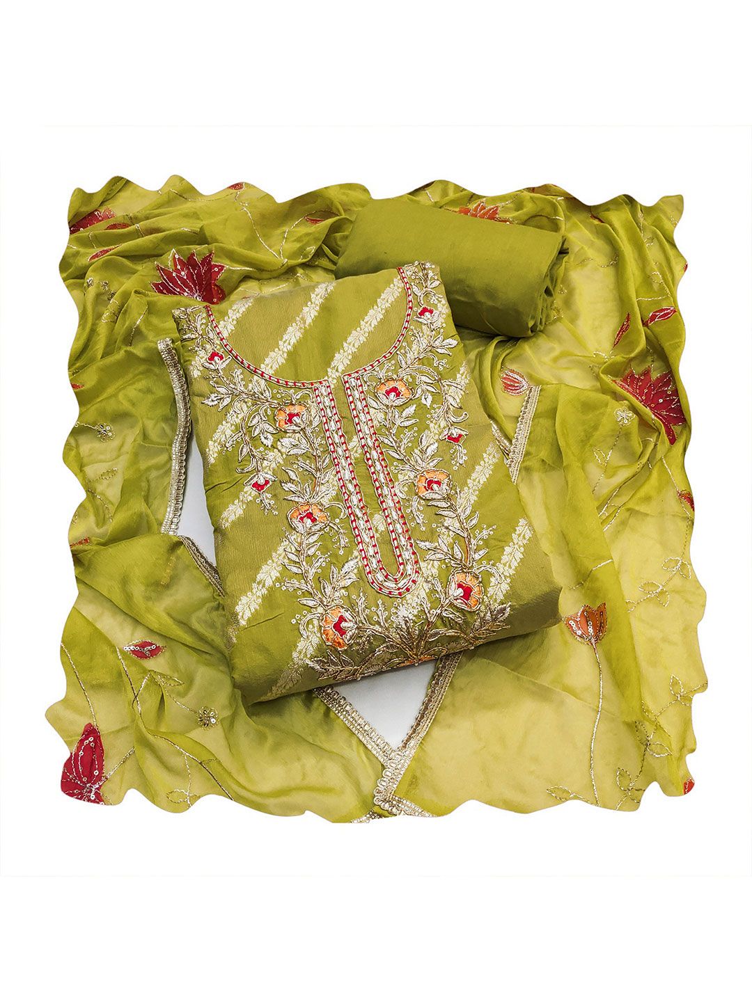 Maroosh Floral Woven Design Zari Modal Cotton Unstitched Dress Material-image-33