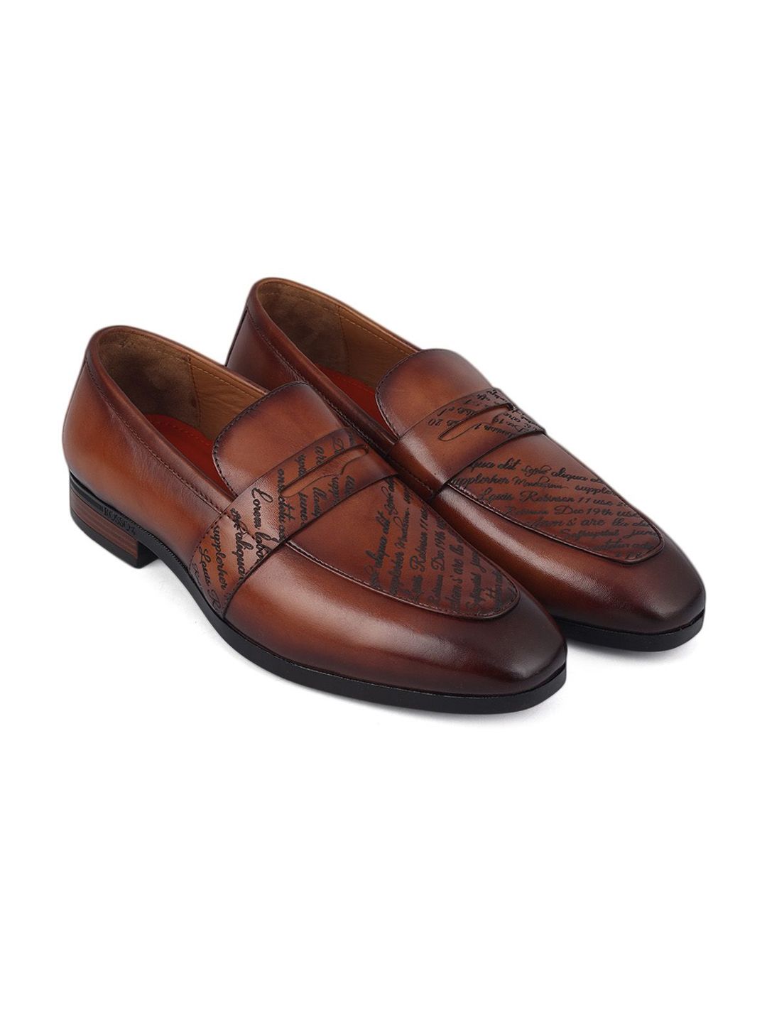 ROSSO BRUNELLO Printed Leather Formal Loafers-picture-45
