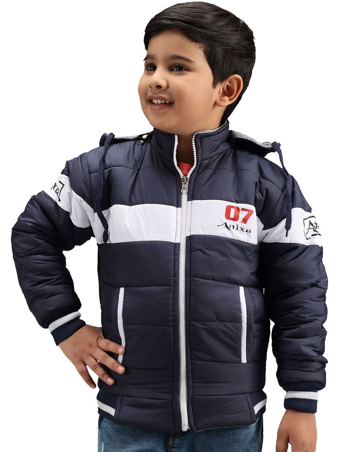 Anixa Boys Colourblocked Winter Hooded Puffer Jacket-picture-12