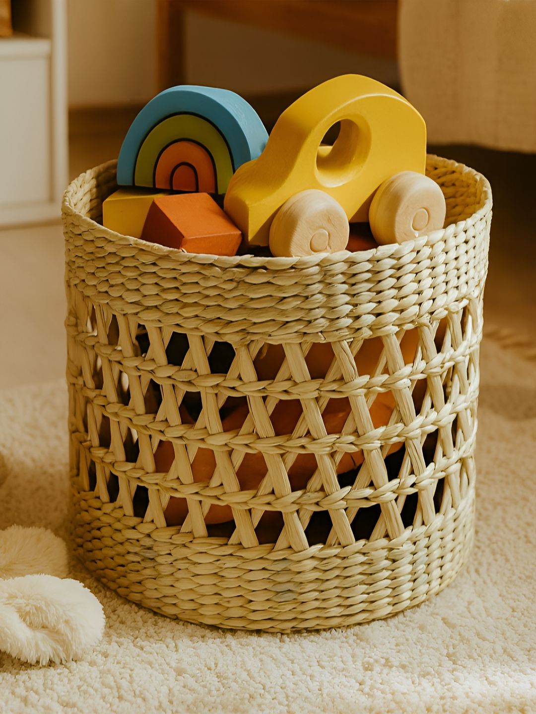 HABERE INDIA Beige Reusable Basket Organiser-picture-43