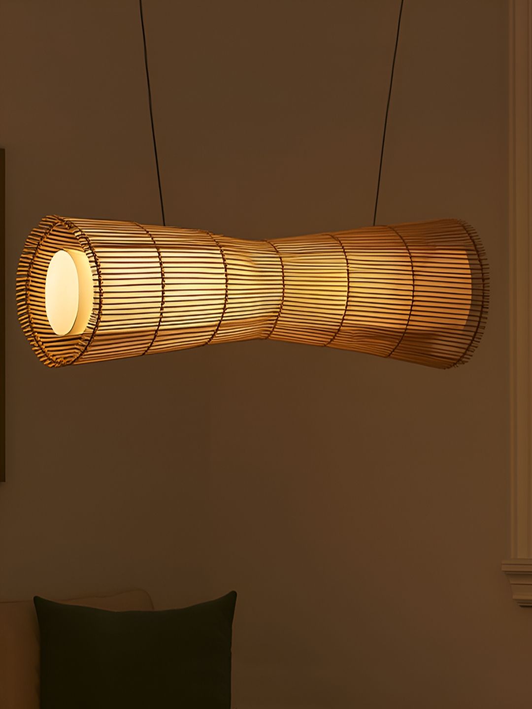 HABERE INDIA Beige & Black Textured Ceiling Lamp-picture-38