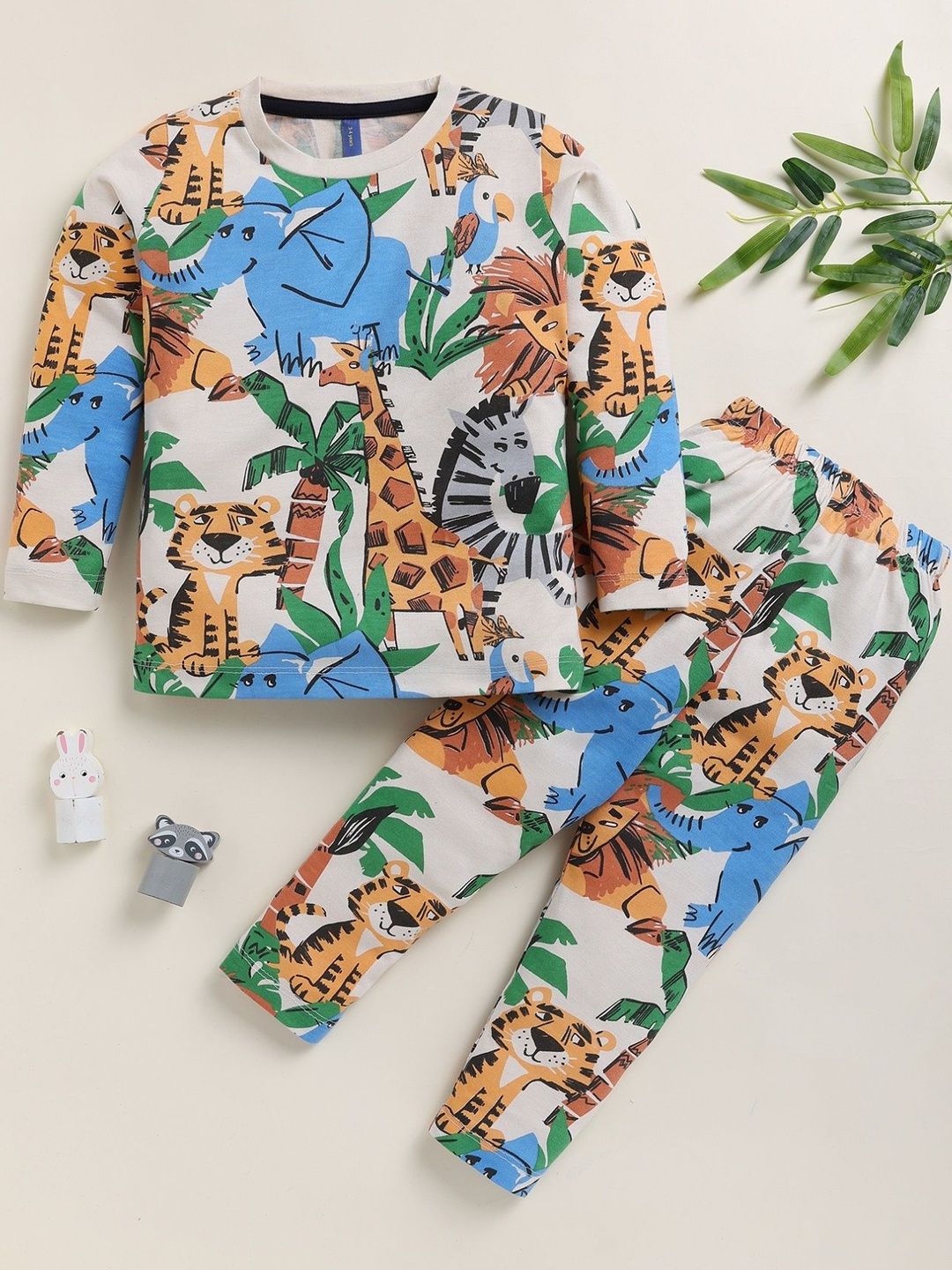 YK Boys Cotton Blend Jungle Animal Printed Night Suit Set-picture-57